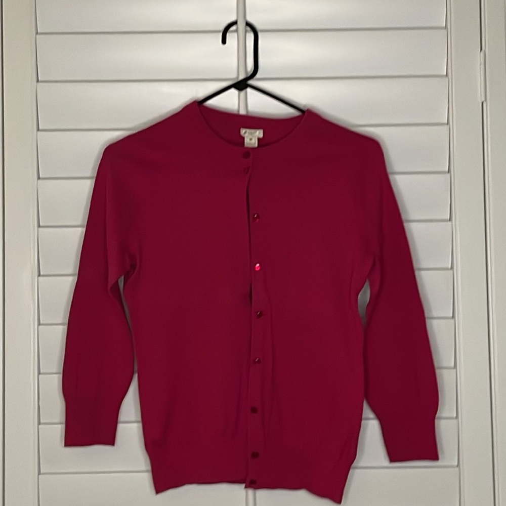 J. Crew Pink Cardigan Size M Barbiecore
